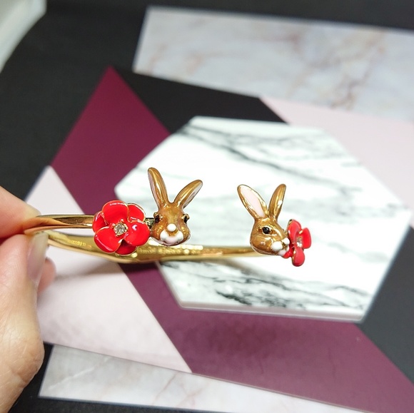 Kate spade Gold Pavé Flower & Bunny Cuff Bracelet - Picture 6 of 6